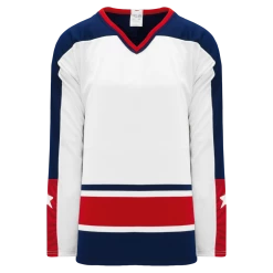 Athletic (AK) Knit Athletic Knit (AK) H550BKY-CLM691BK Pro Series - Youth Knitted Columbus Blue Jackets White Hockey Jersey