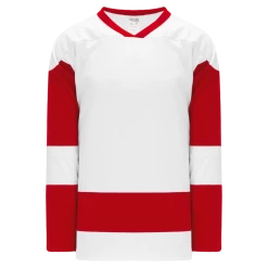 Athletic (AK) Knit Athletic Knit (AK) H550BKA-DET203BK Pro Series - Adult Knitted Detroit Red Wings White Hockey Jersey