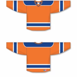 Athletic (AK) Knit Athletic Knit (AK) H550BY-EDM738B New Youth 2015 Edmonton Oilers Third Orange Hockey Jersey