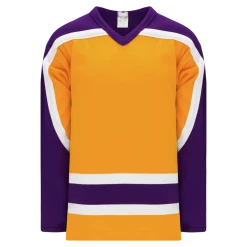 Athletic (AK) Knit Athletic Knit (AK) H550BKY-LAS752BK Pro Series - Youth Knitted Vintage Los Angeles Kings Gold Hockey Jersey