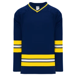 Athletic (AK) Knit Athletic Knit (AK) H550BKA-MIC589BK Pro Series - Adult Knitted 2011 University Of Michigan Wolverines Navy Hockey Jersey