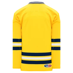 Athletic (AK) Knit Athletic Knit (AK) H550BKA-MIC590BK Pro Series - Adult Knitted 2011 University Of Michigan Wolverines Maize Hockey Jersey