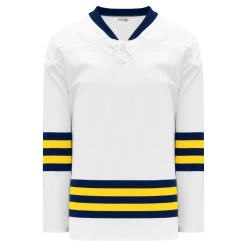 Athletic (AK) Knit Athletic Knit (AK) H550BKA-MIC591BK Pro Series - Adult Knitted 2011 University Of Michigan Wolverines White Hockey Jersey