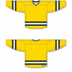 Athletic (AK) Knit Athletic Knit (AK) H550BY-MIC788B New Youth 2011 University Of Michigan Wolverines Maize Hockey Jersey