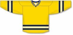 Athletic (AK) Knit Athletic Knit (AK) H550BA-MIC788B New Adult 2011 University Of Michigan Wolverines Maize Hockey Jersey