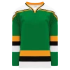 Athletic (AK) Knit Athletic Knit (AK) H550BKA-MIN406BK Pro Series - Adult Knitted Minnesota North Stars Kelly Green With Black Stripe Hockey Jersey