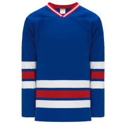 Athletic (AK) Knit Athletic Knit (AK) H550BKY-NYR312BK Pro Series - Youth Knitted New York Rangers Royal Blue Hockey Jersey