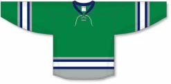 Athletic (AK) Knit Athletic Knit (AK) H550BA-PLY843B New Adult Plymouth Whalers Kelly Green Hockey Jersey