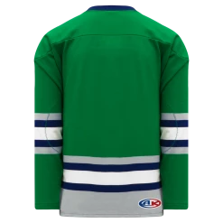 Athletic (AK) Knit Athletic Knit (AK) H550BKA-PLY945BK Pro Series - Adult Knitted Plymouth Whalers Kelly Green Hockey Jersey