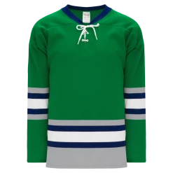 Athletic (AK) Knit Athletic Knit (AK) H550BKY-PLY945BK Pro Series - Youth Knitted Plymouth Whalers Kelly Green Hockey Jersey