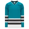 Athletic (AK) Knit Athletic Knit (AK) H550BKA-SAN636BK Pro Series - Adult Knitted San Jose Sharks Teal Hockey Jersey