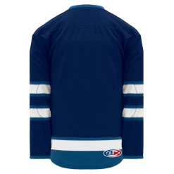 Athletic (AK) Knit Athletic Knit (AK) H550BKA-WIN595BK Pro Series - Adult Knitted 2011 Winnipeg Jets Navy Hockey Jersey