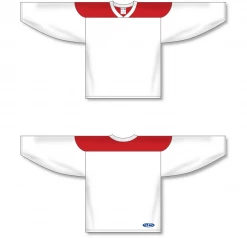 Athletic (AK) Knit Athletic Knit (AK) H6100A-209 Adult White/Red League Hockey Jersey