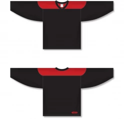 Athletic (AK) Knit Athletic Knit (AK) H6100A-249 Adult Black/Red League Hockey Jersey