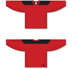 Athletic (AK) Knit Athletic Knit (AK) H6100A-264 Adult Red/Black League Hockey Jersey