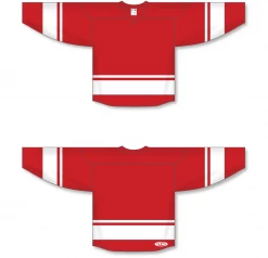 Athletic (AK) Knit Athletic Knit (AK) H6400A-208 Adult Red/White League Hockey Jersey