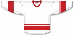 Athletic (AK) Knit Athletic Knit (AK) H6400A-209 Adult White/Red League Hockey Jersey