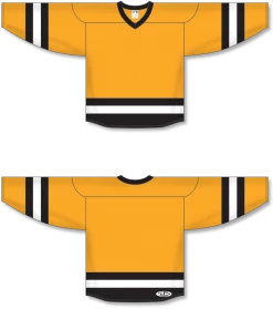 Athletic (AK) Knit Athletic Knit (AK) H6500A-329 Adult Gold/Black/White League Hockey Jersey