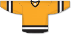 Athletic (AK) Knit Athletic Knit (AK) H6500A-329 Adult Gold/Black/White League Hockey Jersey
