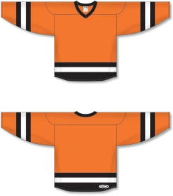 Athletic (AK) Knit Athletic Knit (AK) H6500A-330 Adult Orange/Black/White League Hockey Jersey