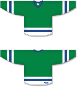 Athletic (AK) Knit Athletic Knit (AK) H6500A-347 Adult Kelly Green/White/Royal Blue League Hockey Jersey
