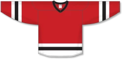 Athletic (AK) Knit Athletic Knit (AK) H6500A-414 Adult Red/White/Black League Hockey Jersey