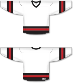 Athletic (AK) Knit Athletic Knit (AK) H6500Y-415 Youth White/Black/Red League Hockey Jersey
