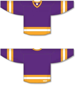 Athletic (AK) Knit Athletic Knit (AK) H6500A-441 Adult Purple/Gold/White League Hockey Jersey