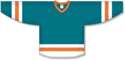 Athletic (AK) Knit Athletic Knit (AK) H6500A-458 Adult Pacific Teal/White/Orange League Hockey Jersey