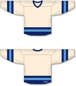 Athletic (AK) Knit Athletic Knit (AK) H6500A-545 Adult Sand/Navy/Sky Blue League Hockey Jersey
