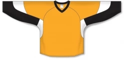 Athletic (AK) Knit Athletic Knit (AK) H6600A-329 Adult Gold/Black/White League Hockey Jersey