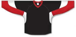 Athletic (AK) Knit Athletic Knit (AK) H6600A-348 Adult Black/Red/White League Hockey Jersey