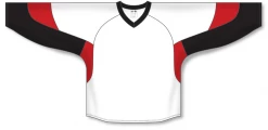 Athletic (AK) Knit Athletic Knit (AK) H6600Y-415 Youth White/Black/Red League Hockey Jersey