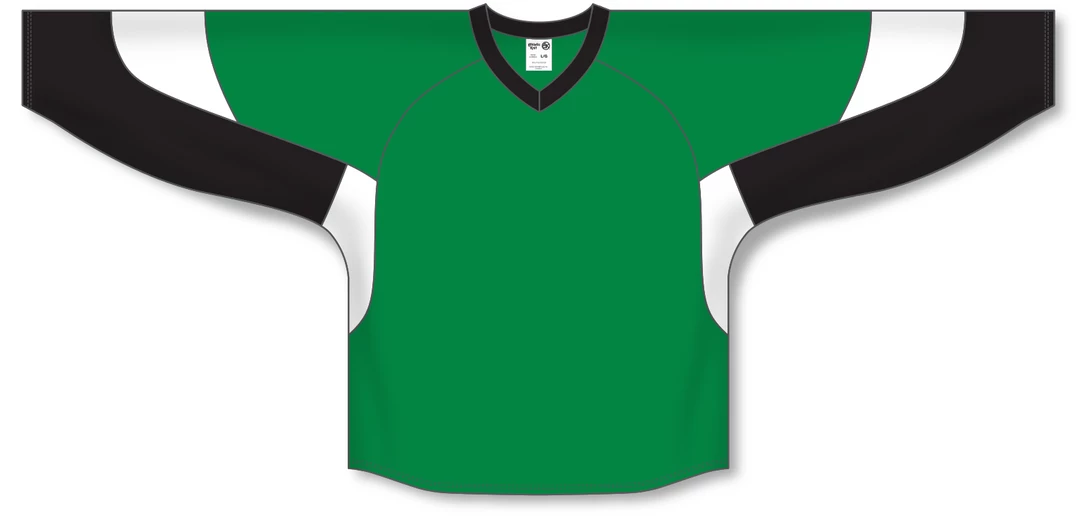 Athletic (AK) Knit Athletic Knit (AK) H6600A-440 Adult Kelly Green/Black/White League Hockey Jersey 5 Athletic (AK) Knit Athletic Knit (AK) H6600A-440 Adult Kelly Green/Black/White League Hockey Jersey