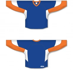Athletic (AK) Knit Athletic Knit (AK) H6600A-482 Adult Royal Blue/Orange/White League Hockey Jersey