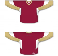 Athletic (AK) Knit Athletic Knit (AK) H6600Y-542 Youth AV Red/Vegas Gold/White League Hockey Jersey