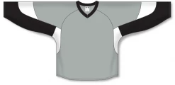 Athletic (AK) Knit Athletic Knit (AK) H6600A-973 Adult Grey/Black/White League Hockey Jersey