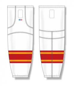 Athletic (AK) Knit Athletic Knit (AK) HS2100-472 2021 Calgary Flames White Mesh Ice Hockey Socks