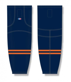 Athletic (AK) Knit Athletic Knit (AK) HS2100-887 2019 Edmonton Oilers Third Navy Mesh Ice Hockey Socks